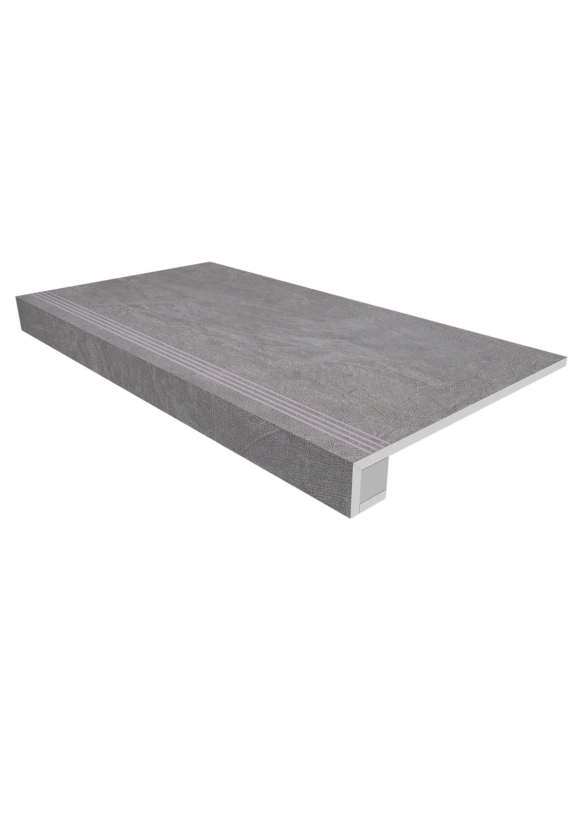 Комплект (Ступень SR01 (33x120) непол. (прямоугол. бортик) с насечками + Подступенок (14,5x120)) 39137