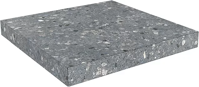 Ступень угловая клееная Терраццо серый темный 33x33x0,9. Фото 1 из 1