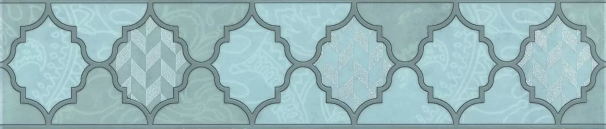 Бордюр Фоскари бирюзовый глянцевый 25x5,4x0,8