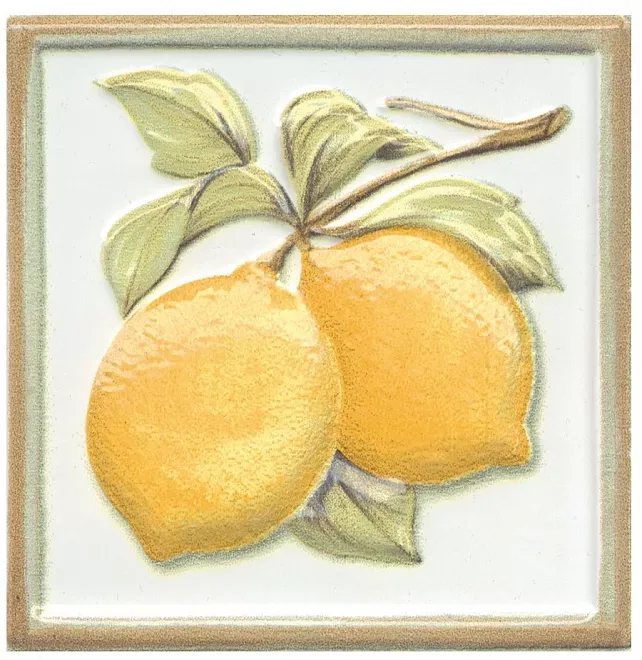 Декор Капри Лимончики глянцевый 9,8x9,8x1,1. Фото 1 из 2