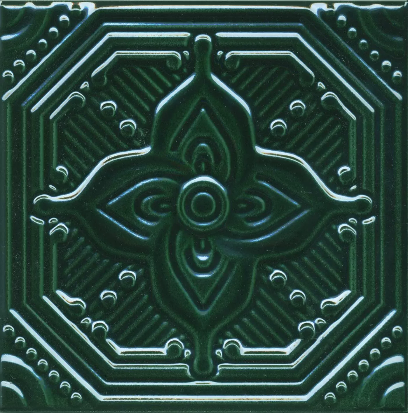 Декор Салинас зеленый глянцевый 15x15x0,69 SSA003