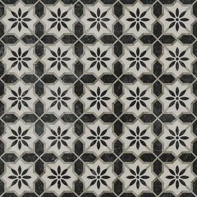 Декор Фреджио 1 черно-белый 20x20x0,8. Фото 1 из 1