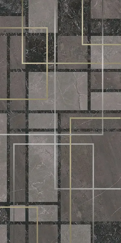 Декор Марсель микс тёмный глянцевый обрезной 60x119,5x0,9. Фото 1 из 1