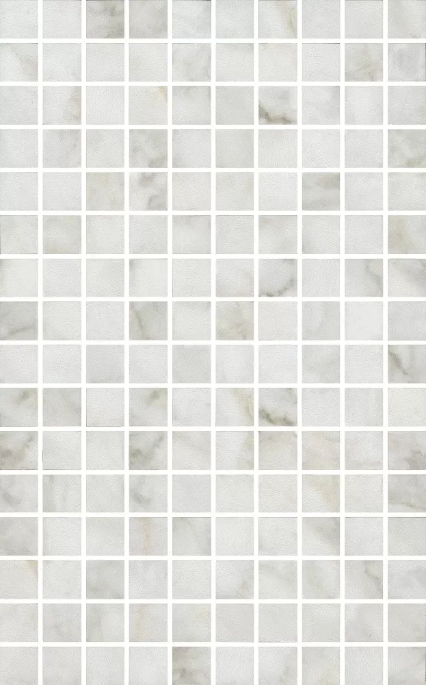 Декор Кантата мозаичный белый глянцевый 25x40x0,8