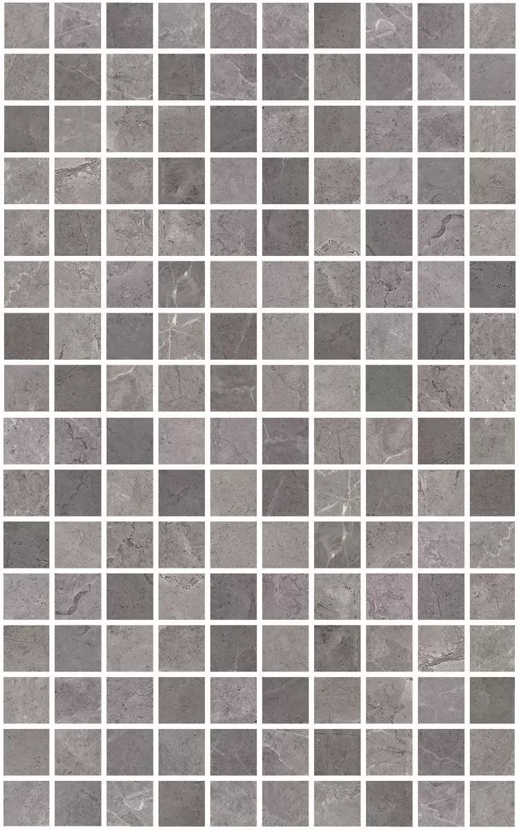 Декор Гран Пале серый мозаичный глянцевый 25x40x0,8 MM6361