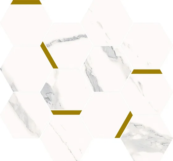 Мозаика /Керамогранит/ ITALON / ИТАЛОН STELLARIS Statuario White Mosaico Chic Натуральный 620110000220