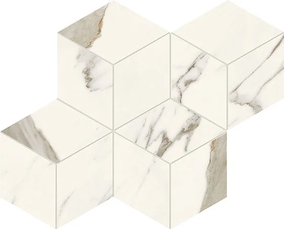 Мозаика /Керамогранит/ ATLAS CONCORDE MARVEL X Calacatta Sublime Mosaico Esagono Silk AF8M