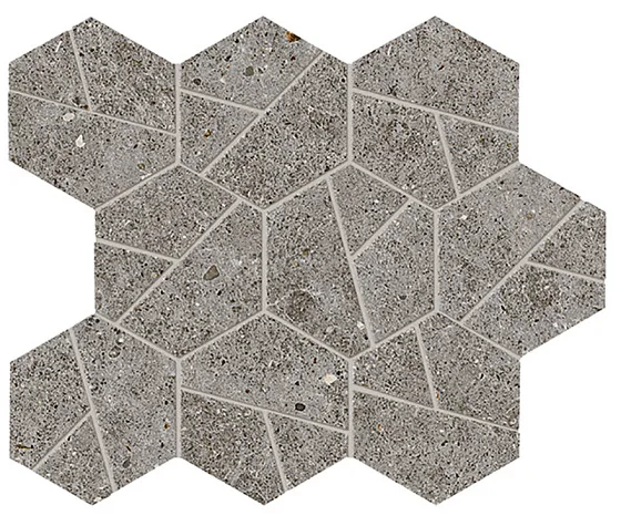 Мозаика /Керамогранит/ ATLAS CONCORDE BOOST STONE Smoke Mosaico Hex A7C0