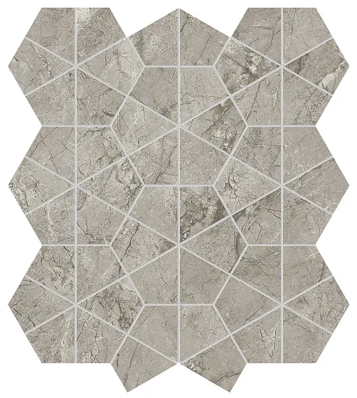 Мозаика /Керамогранит/ ATLAS CONCORDE MARVEL MERAVIGLIA Silver Majestic Hexagon Lappato AJQ0