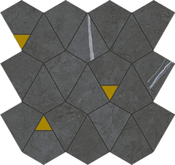 Декоративные элементы ITALON / ИТАЛОН METROPOLIS Imperial Black Mosaico Vertex Матовый 600110000945