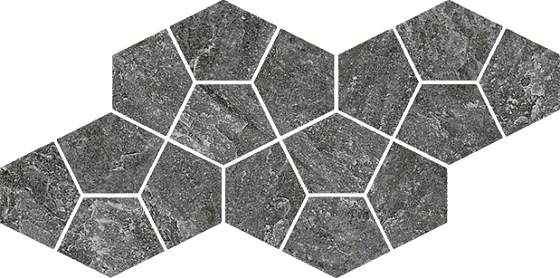 Мозаика /Керамогранит/ ITALON / ИТАЛОН MAGMA Graphite Mosaico Prism 620110000248