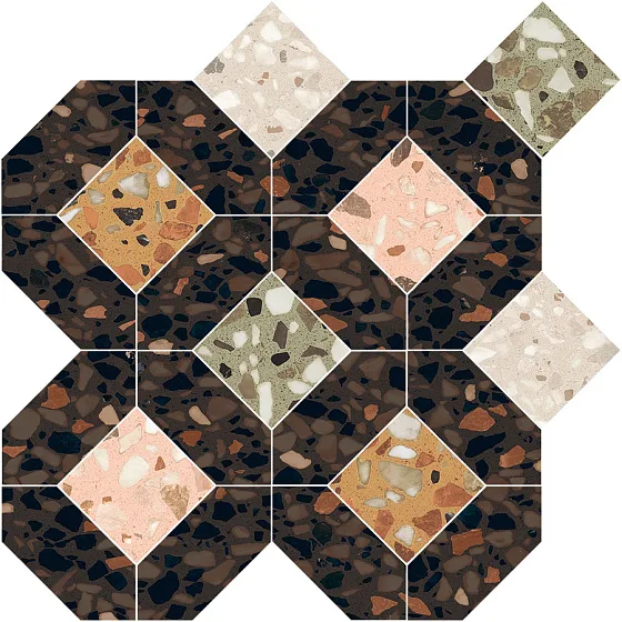 Мозаика /Керамогранит/ 41zero42 CHICCO Mosaic Quadra Dark 4101289
