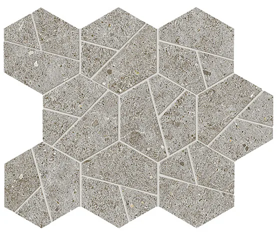 Мозаика /Керамогранит/ ATLAS CONCORDE BOOST STONE Grey Mosaico Hex A7CZ