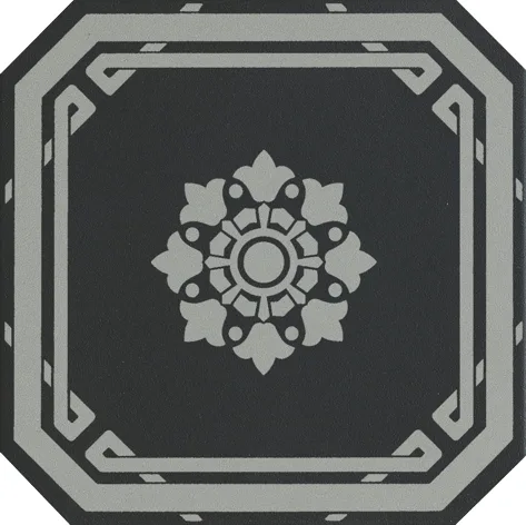 Напольная плитка / Керамогранит CERAMICHE GRAZIA OLD ENGLAND Ottagono Black London OEODB6