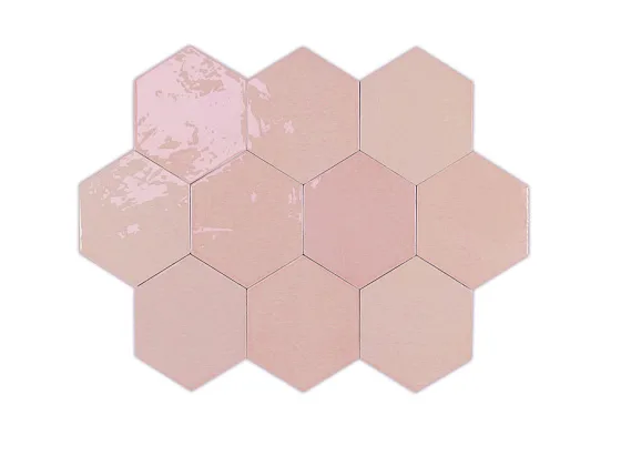 Керамическая плитка для стен WOW ZELLIGE HEXA Pink 122082
