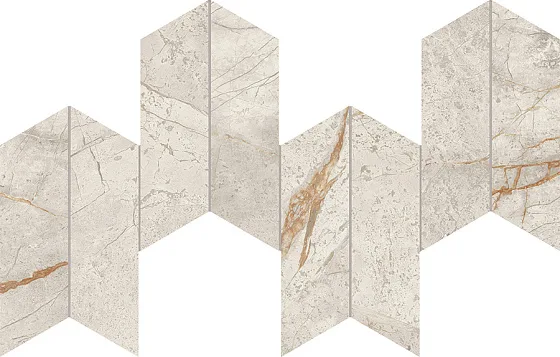 Мозаика /Керамогранит/ ATLAS CONCORDE MARVEL DIVA White Everest Mosaico Chevron Velvet AYD4