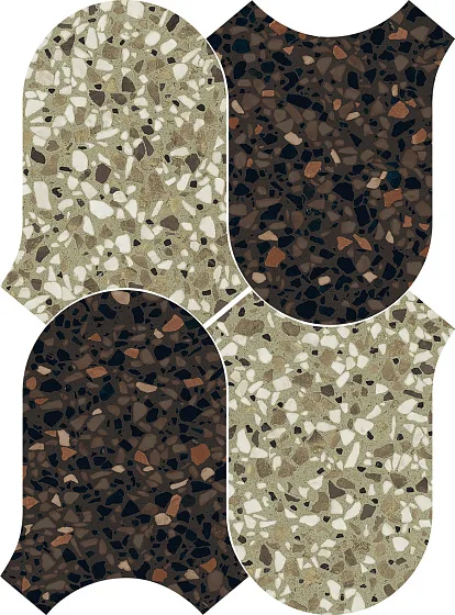 Мозаика /Керамогранит/ 41zero42 CHICCO Mosaic Onda Verde/Cacao 4101288