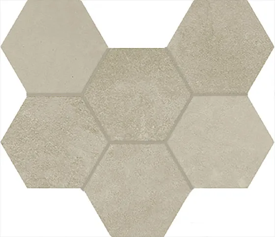 Мозаика /Керамогранит/ ITALON / ИТАЛОН TERRAVIVA Greige Mosaico Hexagon Матовый 620110000108
