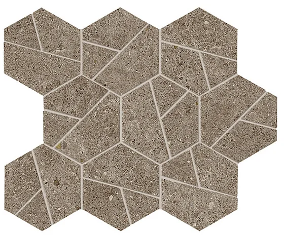 Мозаика /Керамогранит/ ATLAS CONCORDE BOOST STONE Taupe Mosaico Hex A7CX