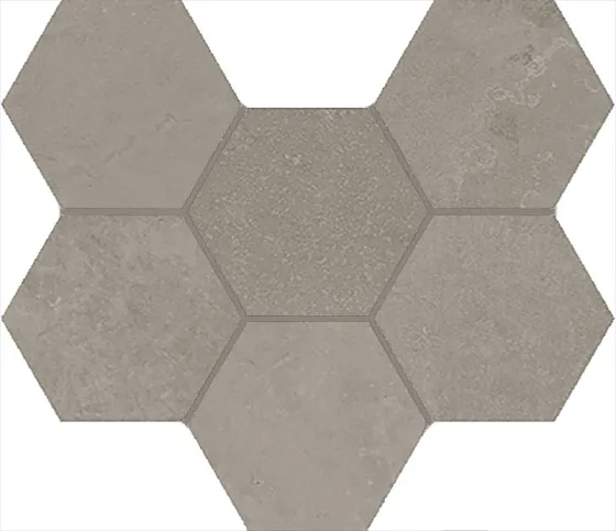 Мозаика /Керамогранит/ ITALON / ИТАЛОН TERRAVIVA Dark Mosaico Hexagon Матовый 620110000110