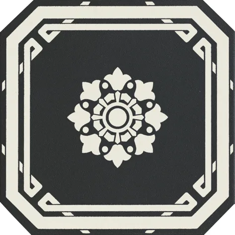 Напольная плитка / Керамогранит CERAMICHE GRAZIA OLD ENGLAND Ottagono Black Dover OEODB1