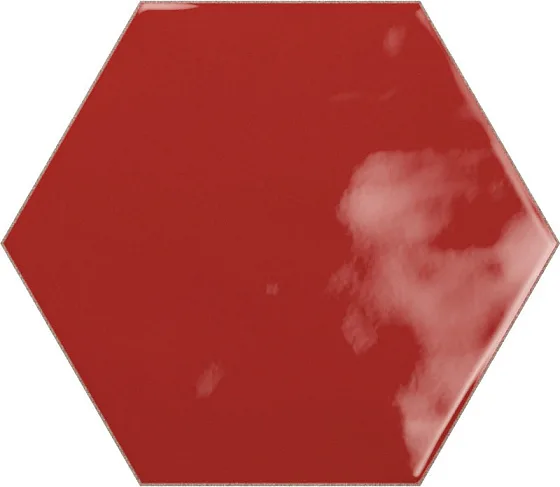 Керамическая плитка для стен CERAMICA RIBESALBES GEOMETRY Hex Red Glossy PT03140