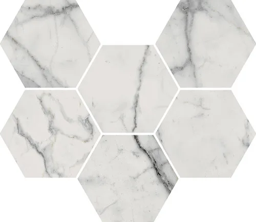 Мозаика /Керамогранит/ ITALON / ИТАЛОН CHARME EVO Statuario Mosaico Hexagon 620110000046