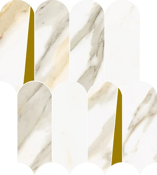 Мозаика /Керамогранит/ ITALON / ИТАЛОН STELLARIS Calacatta Gold Mosaico Elegant Люкс 620110000230