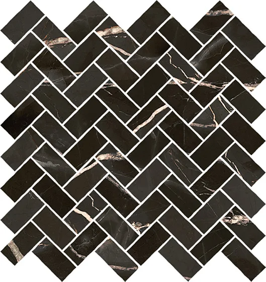 Мозаика /Керамогранит/ ITALON / ИТАЛОН STELLARIS Absolut Black Mosaico Cross Натуральный 620110000217