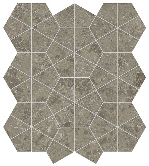 Мозаика /Керамогранит/ ATLAS CONCORDE MARVEL MERAVIGLIA Grigio Elegante Hexagon Lappato AJQ1