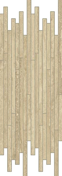 Мозаика /Керамогранит/ ITALON / ИТАЛОН CHARME ADVANCE Travertino Romano Mosaico Strip Люкс 610110000770