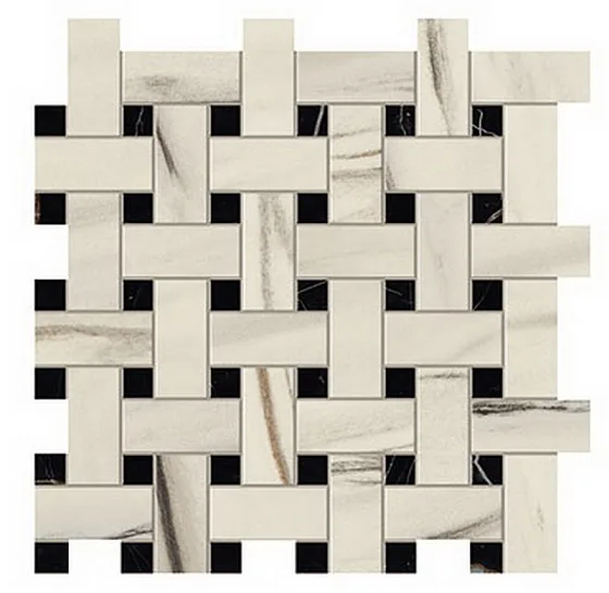 Мозаика /Керамогранит/ ATLAS CONCORDE MARVEL DREAM Bianco Fantastico Basket Weave Matt AOVJ