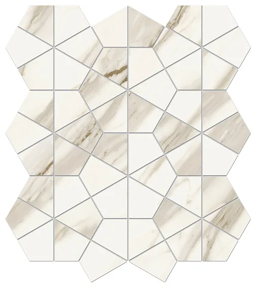 Мозаика /Керамогранит/ ATLAS CONCORDE MARVEL MERAVIGLIA Calacatta Bernini Hexagon Lappato AJQZ