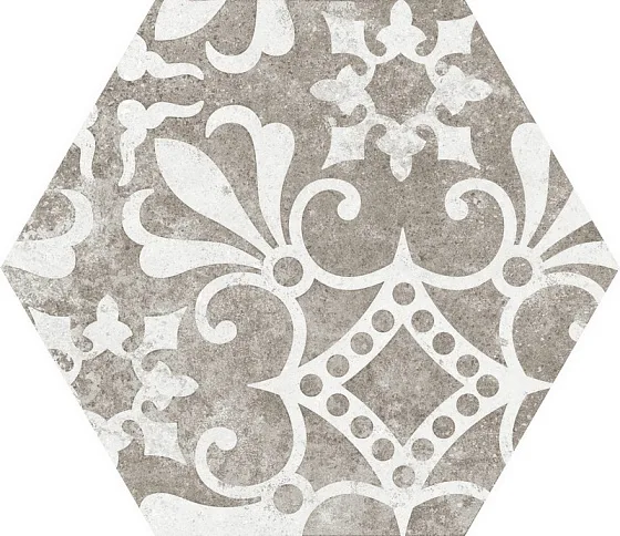 Декоративные элементы /Керамогранит/ EQUIPE HEXATILE CEMENT Cement Garden Grey (17 видов паттерна) 22099