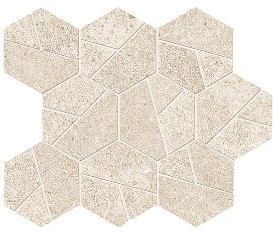 Мозаика /Керамогранит/ ATLAS CONCORDE BOOST STONE Ivory Mosaico Hex A7CU