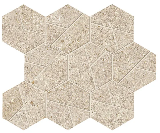 Мозаика /Керамогранит/ ATLAS CONCORDE BOOST STONE Cream Mosaico Hex A7CV