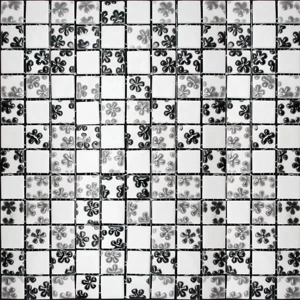 Стеклянная мозаика Dreams Flor Mix Gris-Negro 31,6x31,6 - Mosavit CAT-f35086a0c9202f43