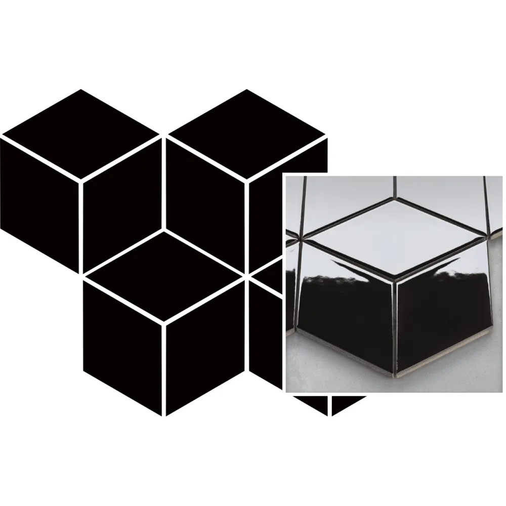 Mozaika Prasowana Nero Romb Hexagon Мозаика 20,4х23,8 912448