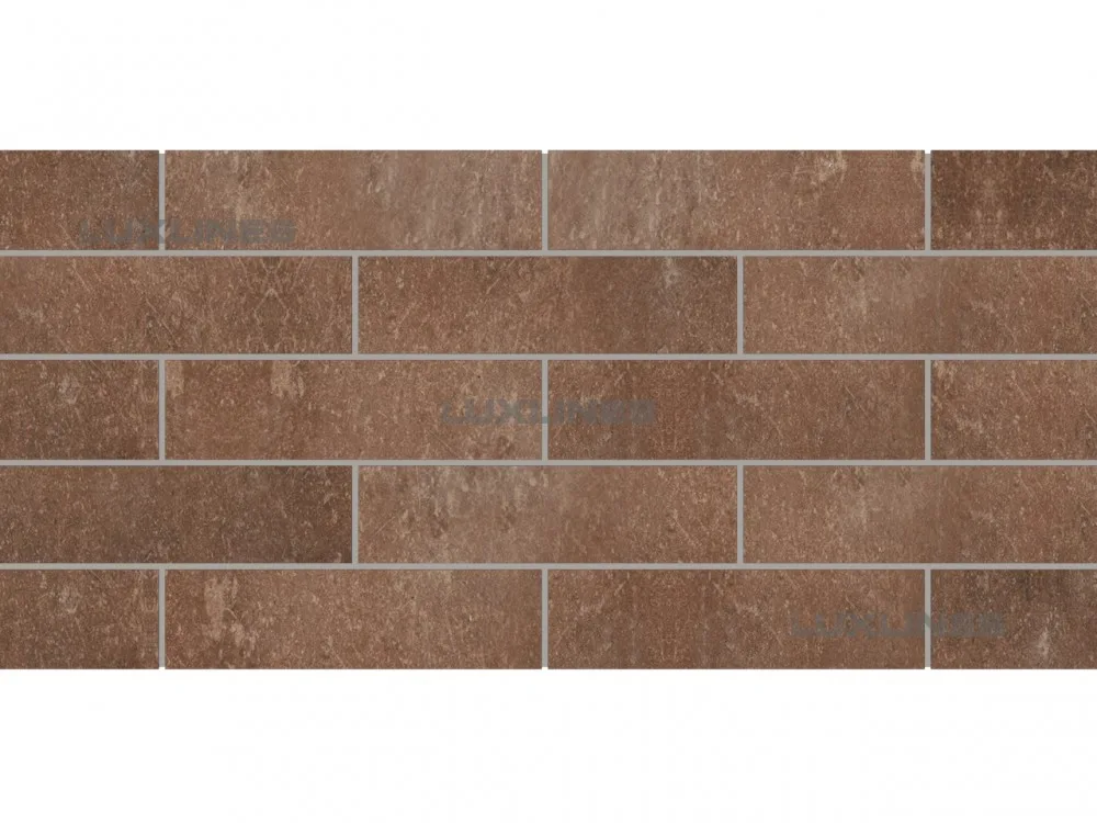 Scandiano Rosso плитка фасадная структурная 6,5х24 409053