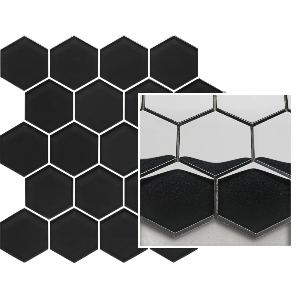 Mozaika Prasowana Nero Hexagon Мозаика 22х25,5 912442