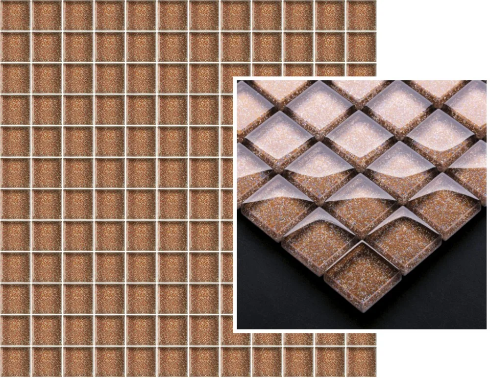 Uniwersalna Mozaika Szklana Brown Brokat Мозаика 29,8х29,8 (чип 2,3*2,3) 406005