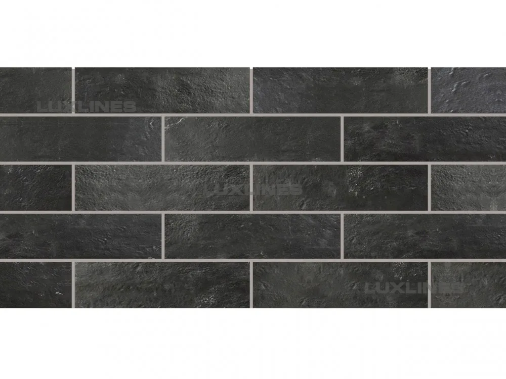 Scandiano Nero плитка фасадная структурная 6,5х24 409056