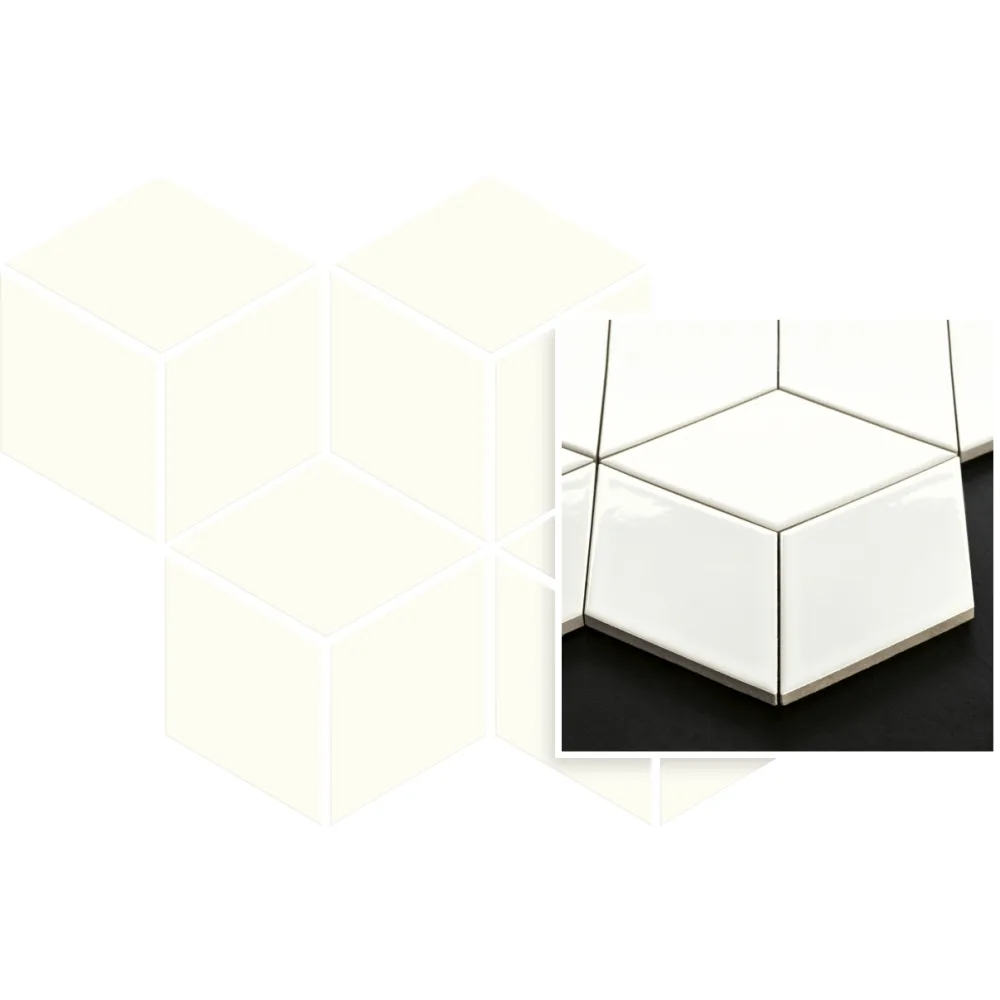 Mozaika Prasowana Bianco Romb Hexagon Мозаика 20,4х23,8 912443