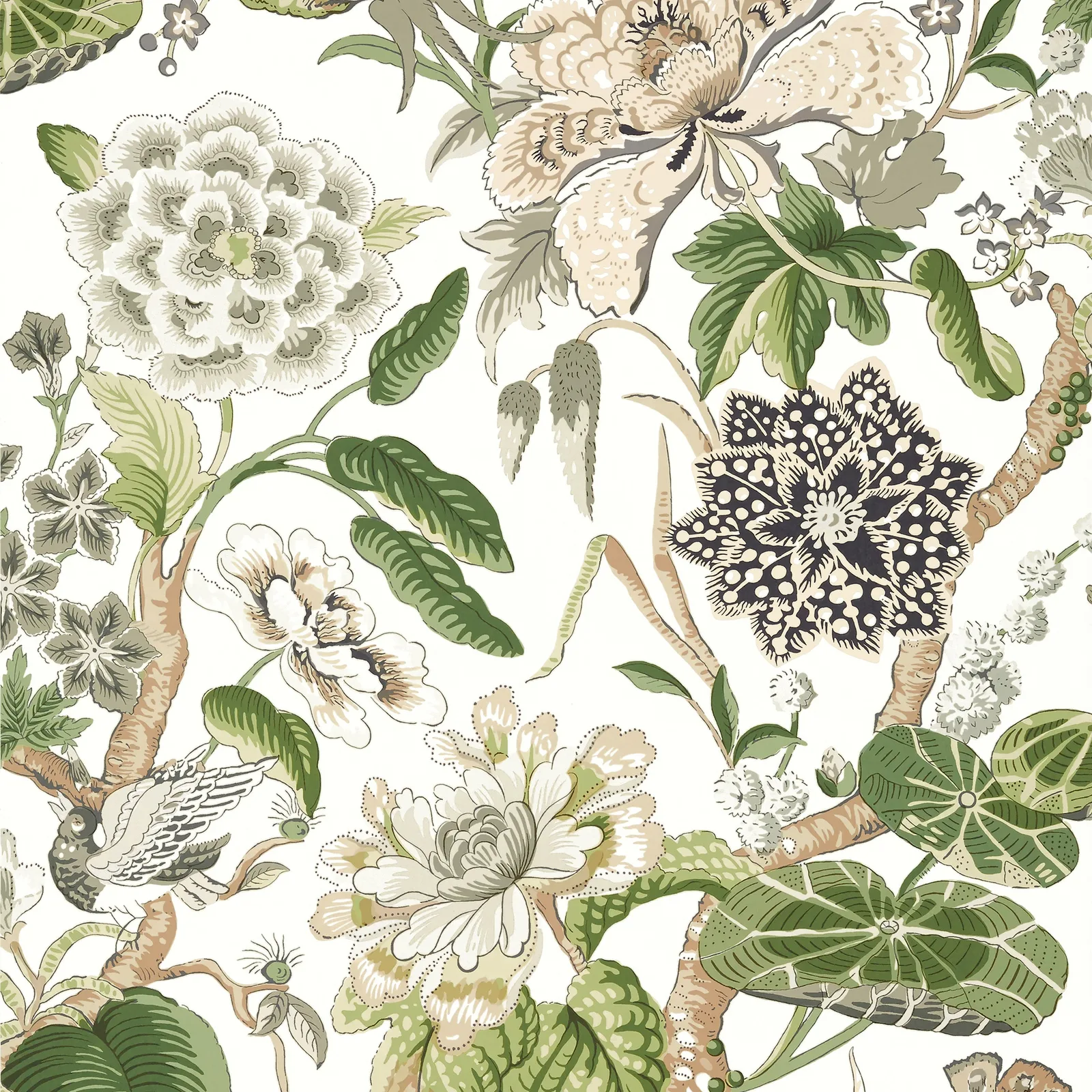 HILL GARDEN - White and Green T13656