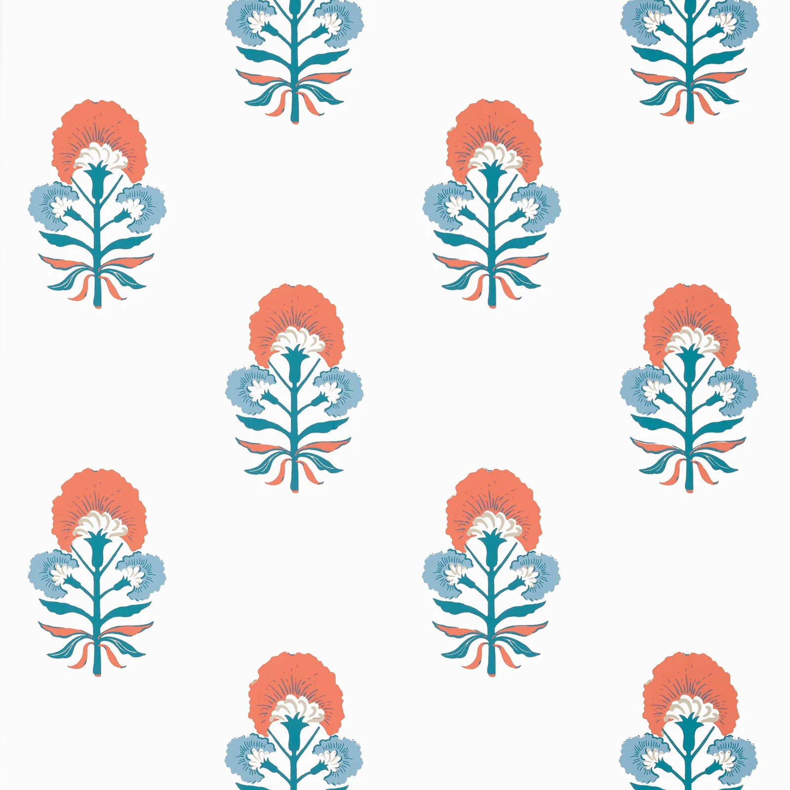 TYBEE BUD - French Blue and Coral T16213
