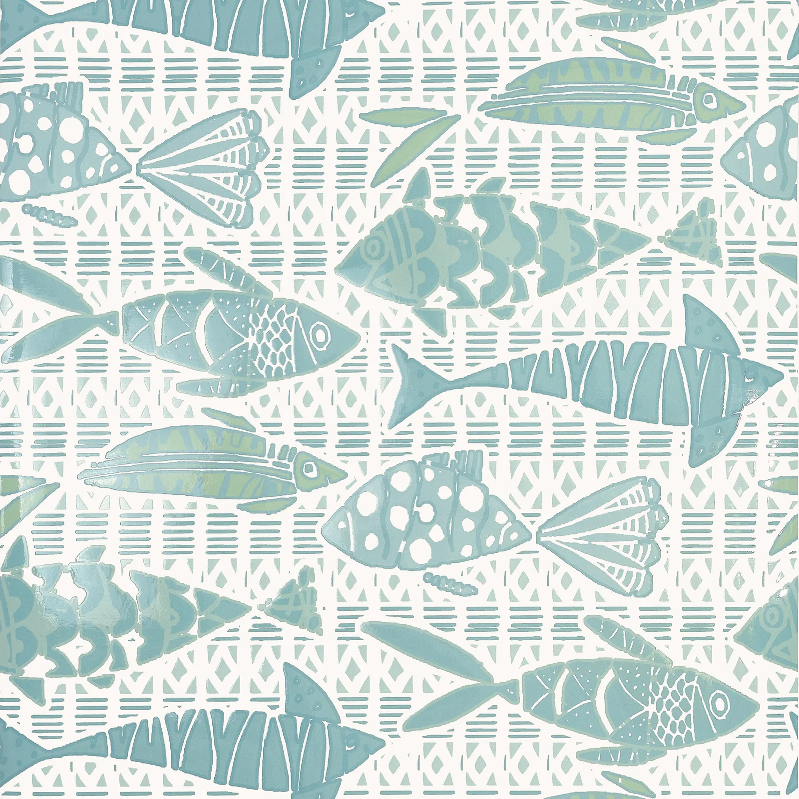 BATIK FISH - Spa Blue T15871