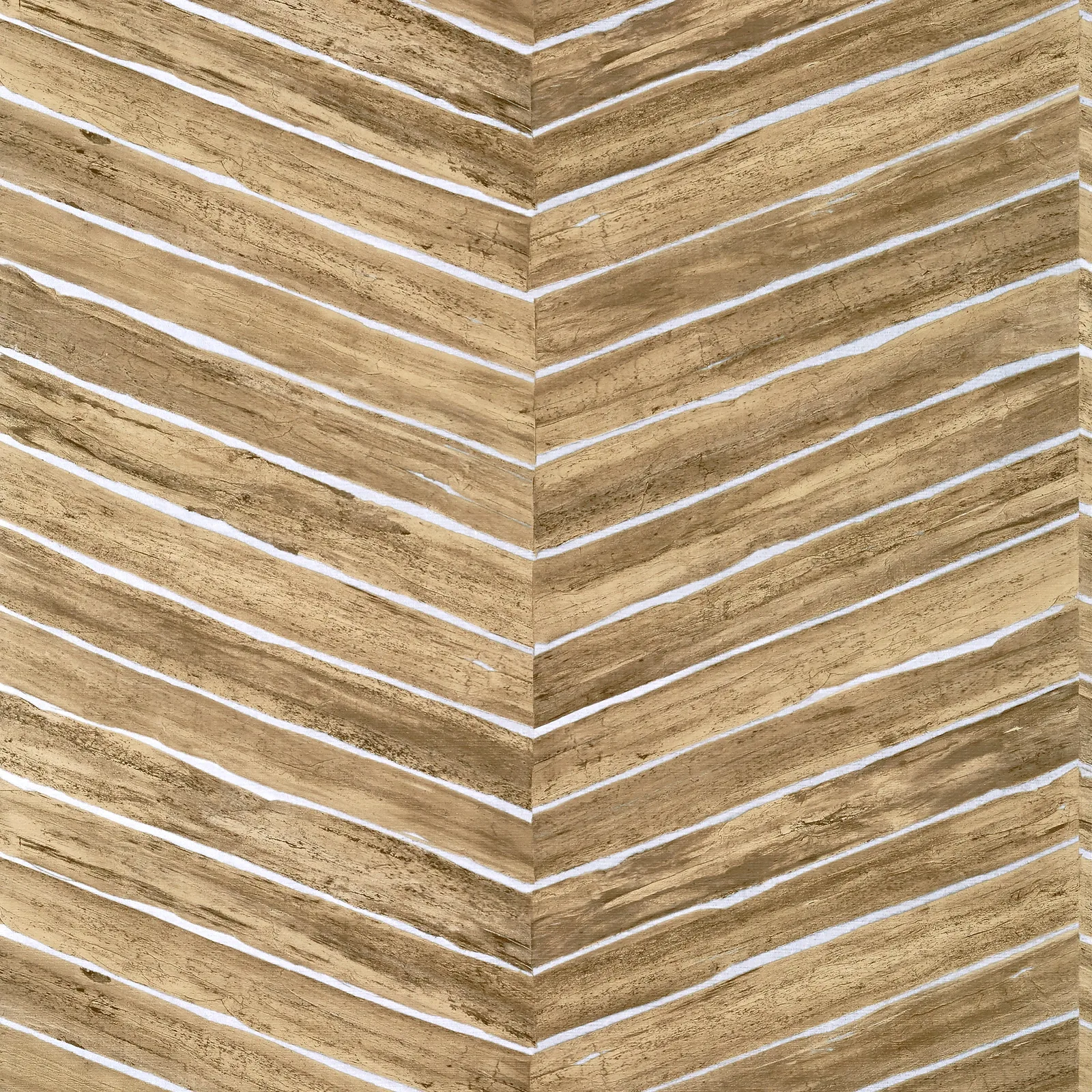WOOD HERRINGBONE WIDE WIDTH - Natural on Metallic Silver. Фото 1 из 1