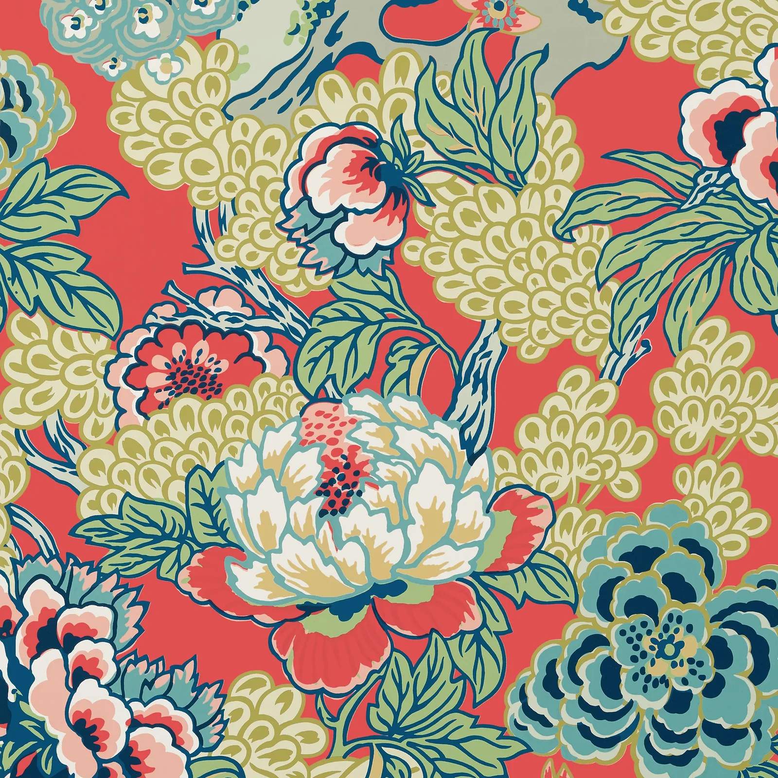 HONSHU - Coral and Green T75490