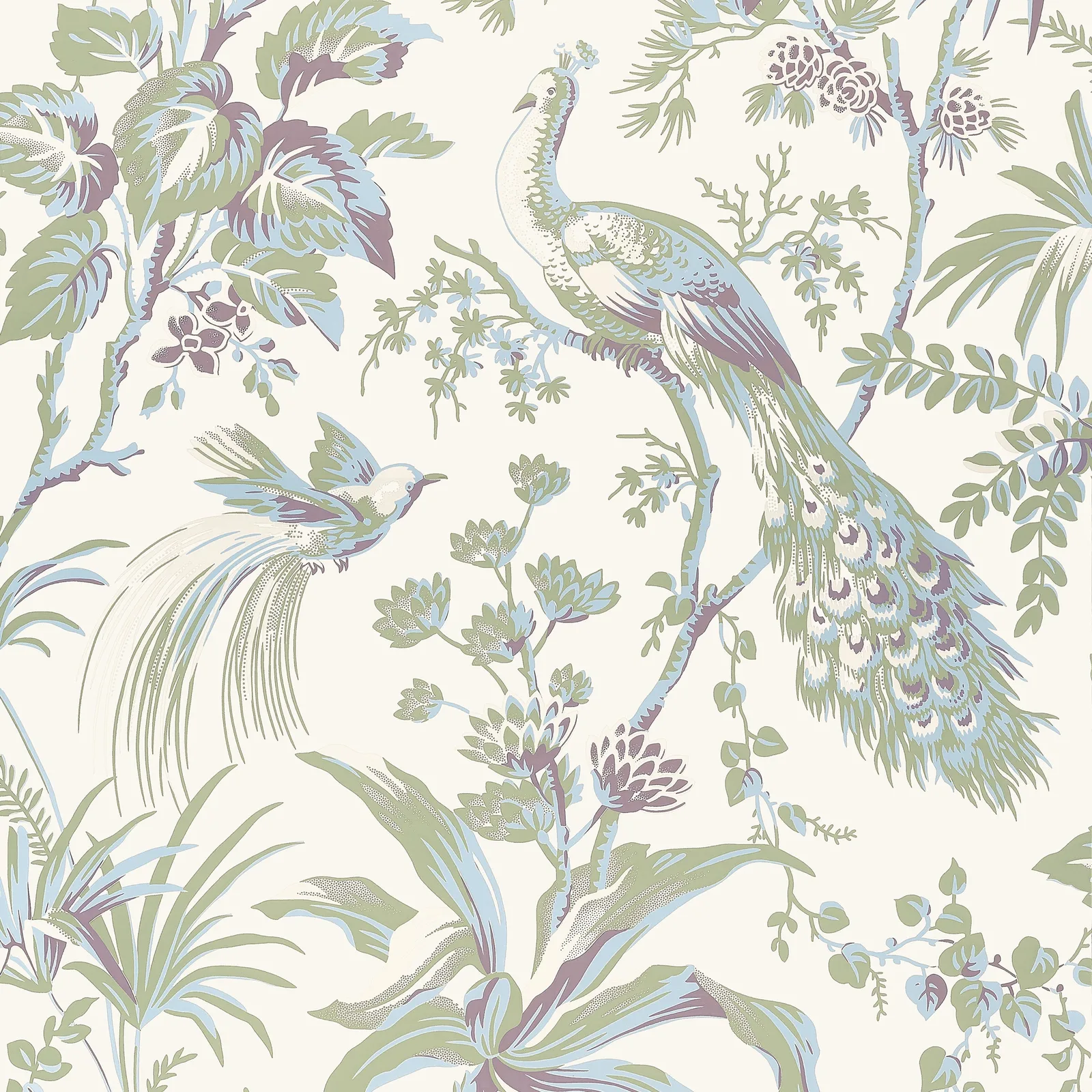 PEACOCK TOILE - Green and Plum. Фото 1 из 1