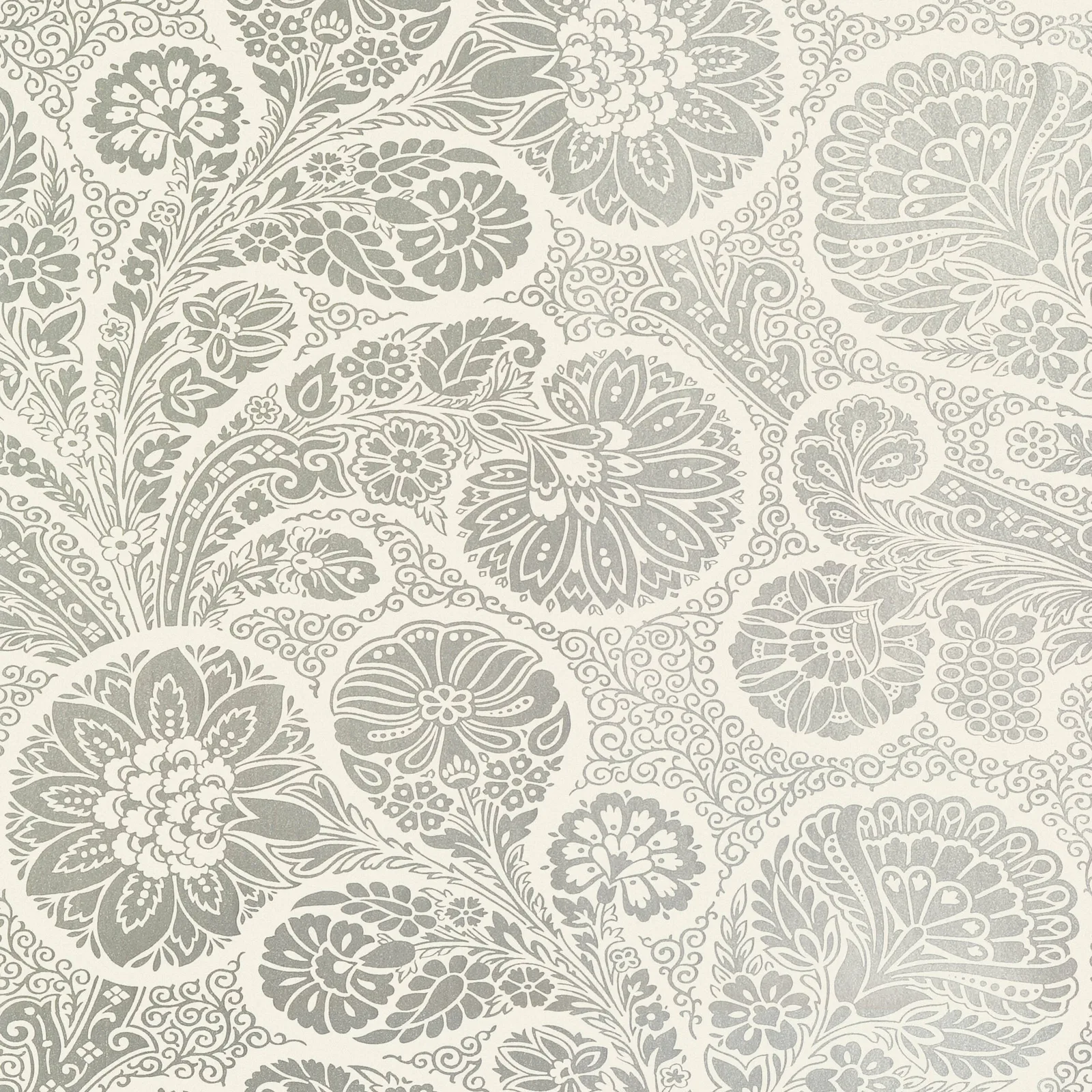 TROUBADOUR - Metallic Silver on Cream T13067